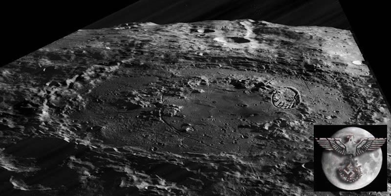 nazi moon base Schr25C325B6dinger crater   ¿Hitler el primer hombre en la Luna? Misiones espaciales secretas nazis reveladas